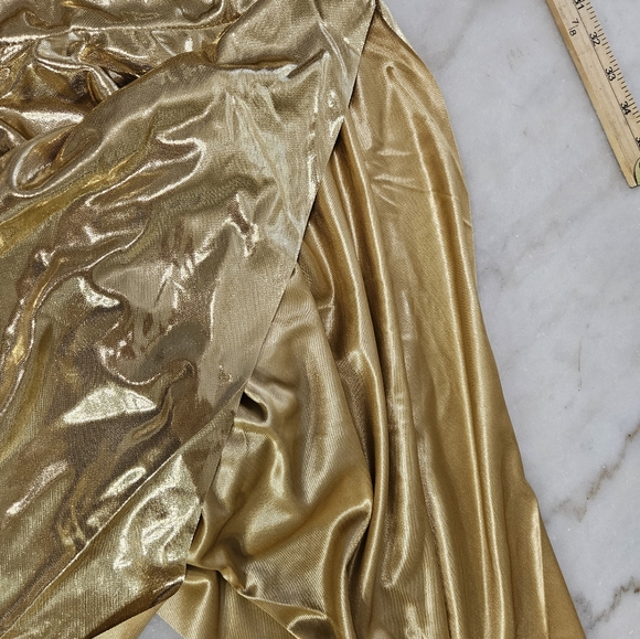 NEW Danzcue Asymmetrical Dance Sholder Dress, Size L-XL, Golden - Picture 7 of 11